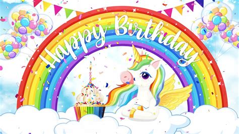 Happy Birthday Song | Unicorn Theme 🦄🎉 - YouTube