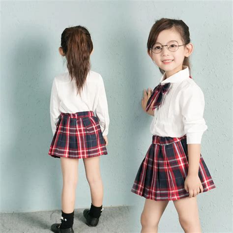 Spring Autumn Children Girls Korea School Uniform Set Models White ...