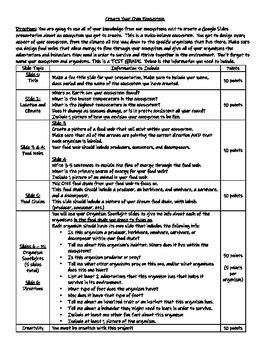 Create Your Own Ecosystem Project Rubric by Ladybug DesignCo | TPT