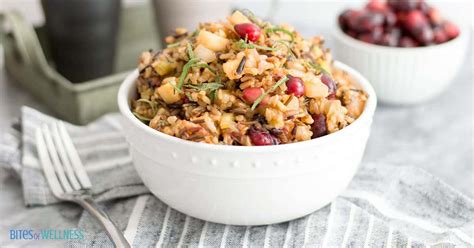 Wild Rice Stuffing with Cranberries, Apples and Pecans | Bites of Wellness