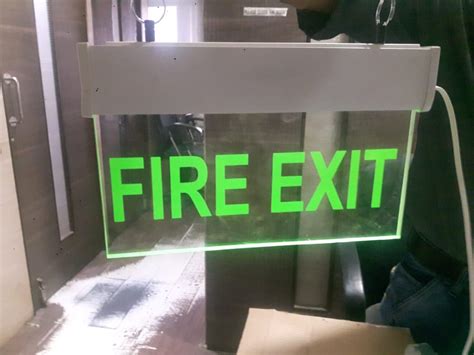 Reflective Fire Exit Sign Board, Dimension: 12" X 6",18" X 6" (available) at Rs 2400/piece in Mumbai