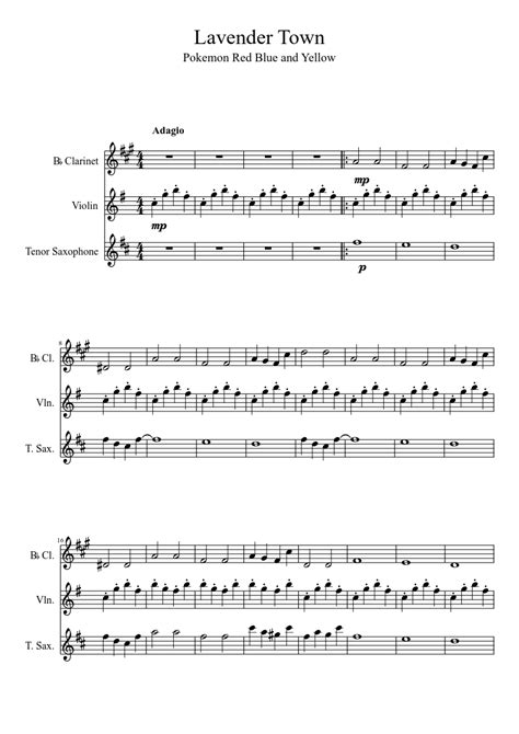 Lavender Town Sheet music for Violin, Clarinet other (Mixed Duet) | Musescore.com