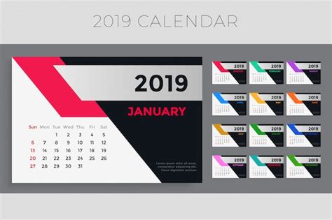 Free Vector | Creative 2019 calendar template design