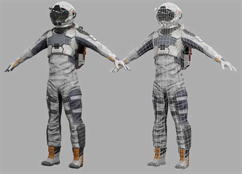 male Space Suit | 3D model | Futuristic character design, Space suit, Character design