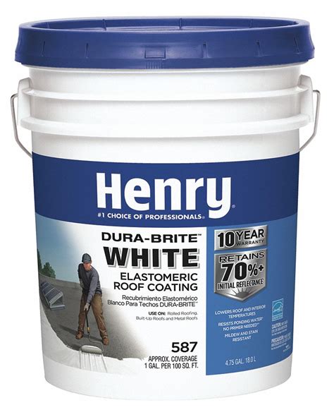 HENRY, Acrylic, White, Elastomeric Roof Coating - 40P314|HE587372 - Grainger