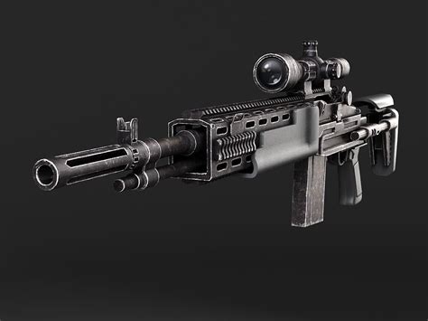 M14 EBR Sniper Rifle - 3D Model by SQUIR