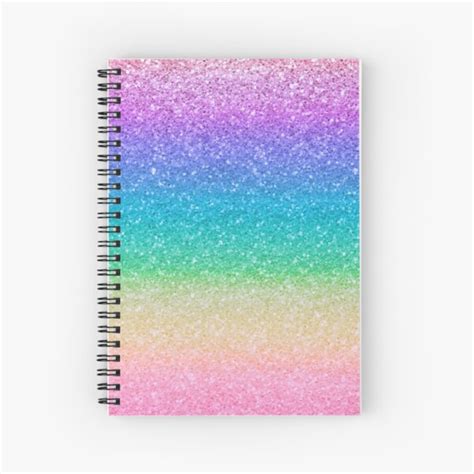 "Rainbow Glitter" Spiral Notebook for Sale by Christyne | Redbubble