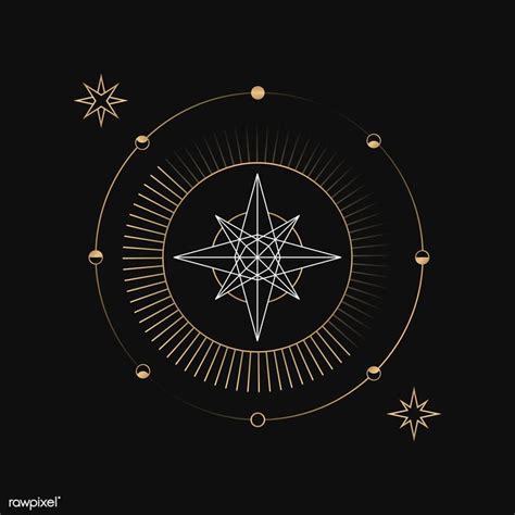 Download premium vector of Geometric star mystic symbol vector 557902 ...