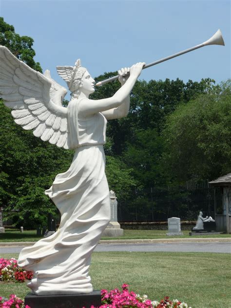 Angel with a trumpet symbolizes: Announcement of the resurrection or the soul's entrance into ...