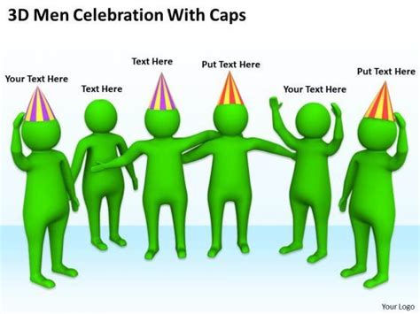 Business People Clip Art Men Celebration With Caps PowerPoint Templates Ppt Backgrounds For Slides