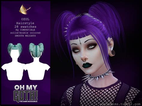 The Sims Resource - Oh My Goth - Ozul Hairstyle