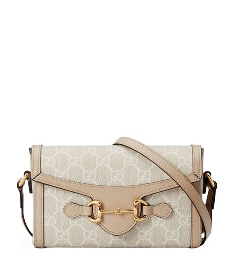 Gucci white Mini 1955 Horsebit Shoulder Bag | Harrods UK