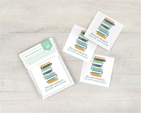 Personalized book labels custom bookplate stickers set of | Etsy