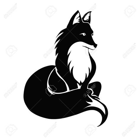 Fox Tattoo. Vector Illustration, Isolated On White Background Royalty Free Cliparts, Vectors ...