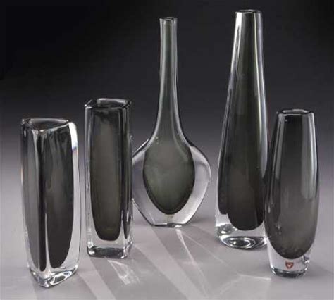 (5) Orrefors glass vases.