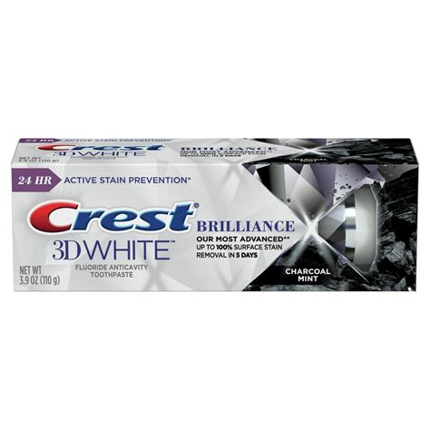 Crest 3D White Brilliance Charcoal Teeth Whitening Toothpaste, 3.9 Oz ...