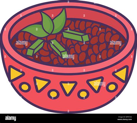 black beans soup over white background, vector illustration Stock ...