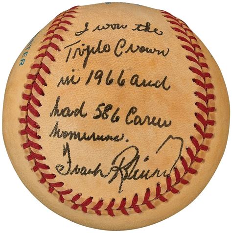 Frank Robinson Signed Statistics Baseball