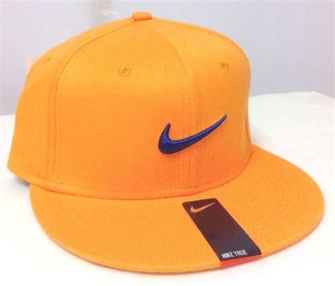 New$24 NIKE SWOOSH HAT Orange/Navy-Blue Flat-Bill FLEX FIT S/M (7,1/8,1/4,3/8) #Nike # ...