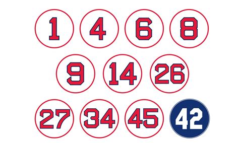 Red Sox Retired Numbers for sale | Only 3 left at -70%