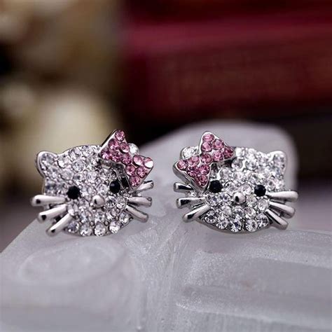 Hello Kitty Crystal Stud Earrings – MyBodiArt