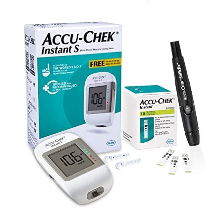 Accu-Chek Active Blood Glucose Glucometer Kit With Vial Of 10 Strips, 10 Lancets And A Lancing ...