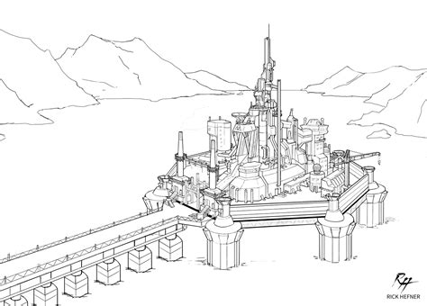 The Art of Rick Hefner - Legend Of Zelda Redesign: Hyrule Castle Lineart