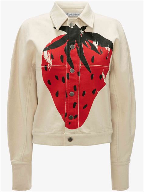 VOLUME SLEEVE STRAWBERRY JACKET in white | JW Anderson