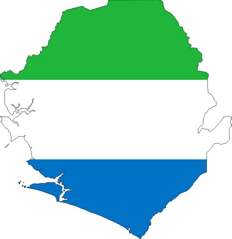 Sierra Leone Flag Map With Stroke - Openclipart