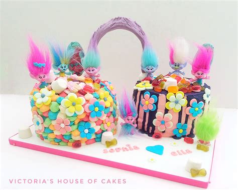 Trolls twins birthday cake | Twin birthday cakes, Twin birthday, Girly ...