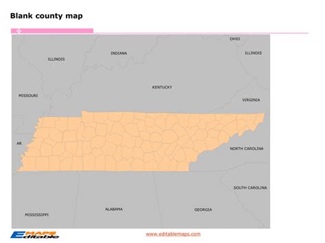 Tennessee county map - Editable PowerPoint Maps