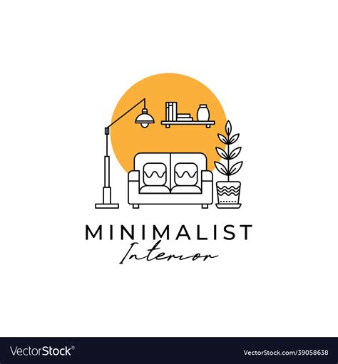 Minimalist interior logo design can be used Vector Image