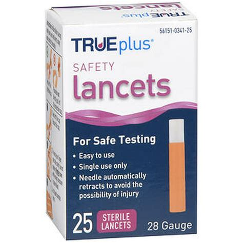 TRUEplus Safety Lancets 28 Gauge - 25 ct - Walmart.com - Walmart.com