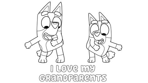 Bluey and Bingo - I Love My Grandparents card - Craft - Bluey - ABC Kids Birthday Coloring Pages ...