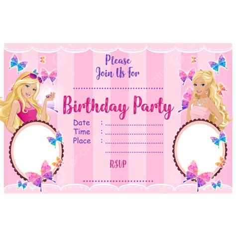 Barbie Png Barbie Birthday Invitations School Name Labels Invitation ...