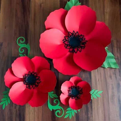 SVG DXF PNG Petal 60 Poppy Paper Flowers Template Cricut - Etsy ...