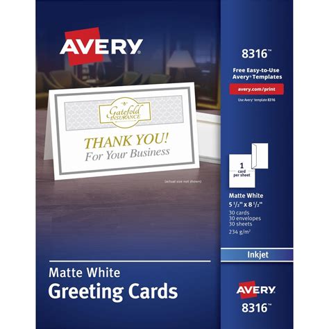 Avery 8316, Avery Half-Fold Greeting Card, AVE8316, AVE 8316 - Office ...