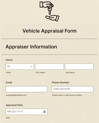 Vehicle Appraisal Form Template | Jotform