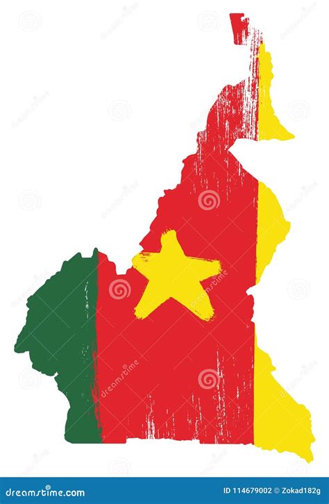 Cameroon Flag & Map Vector Hand Painted with Rounded Brush Stock Vector - Illustration of europe ...