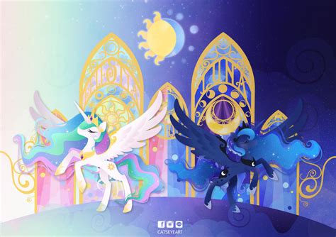 Princess celestia and Princess luna by CaTs-EyE-ArT on DeviantArt