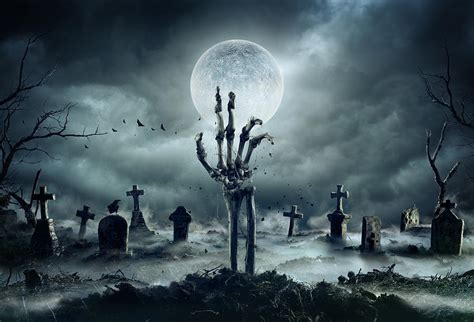 Skeleton Zombie Hand Rising Out Of A GraveYard - Halloween Drawing by Julien - Fine Art America