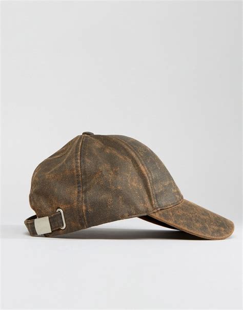 Asos Baseball Cap In Distressed Faux Leather Finish, $9 | Asos | Lookastic