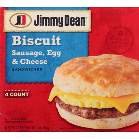 Jimmy Dean® Sausage, Egg & Cheese Biscuit Sandwiches, 4 Count (Frozen ...