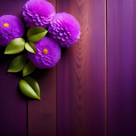 Premium AI Image | Lilac flowers on rustic wooden background Top view ...