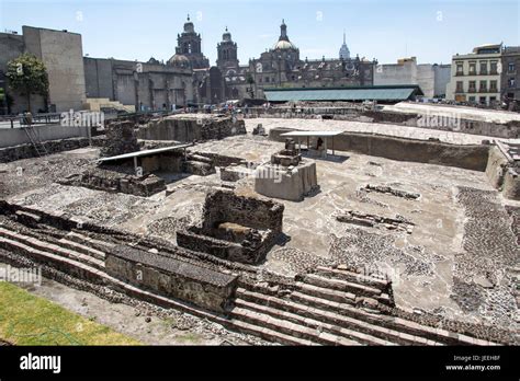 Templo Mayor, Aztec ruins in Mexico City, Mexico Stock Photo - Alamy