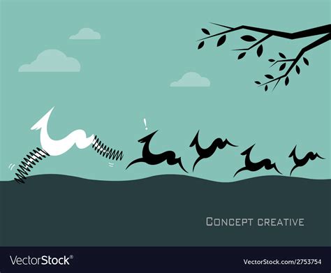 Silhouette of a herd of deer Royalty Free Vector Image