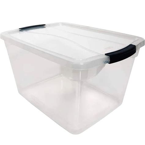 Cleverstore Plastic Tote Container with Lid Set | Plastic container storage, Plastic storage ...