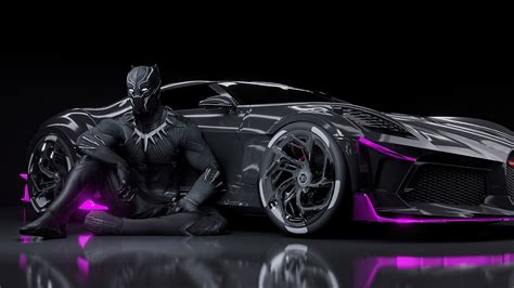 Black Panther Bugatti Chiron La Voiture Noire Wallpaper,HD Cars Wallpapers,4k Wallpapers,Images ...