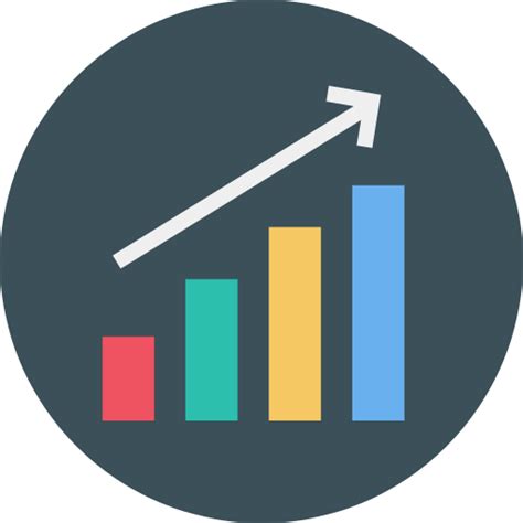 Increasing bar graph Dinosoft Circular icon