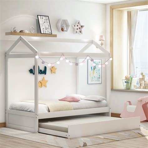 House Bed with Trundle, Can Be Decorated - Cool Toddler Beds